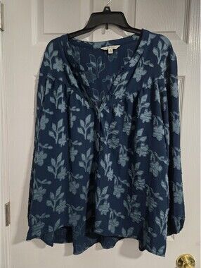 The Pioneer Woman Long Sleeve Button-Front Floral Tunic Blouse Size 3X
